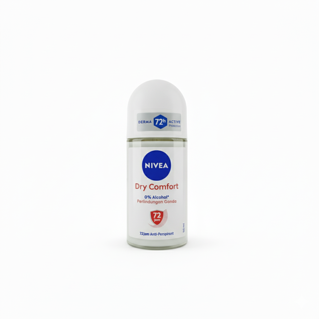 Nivea Dry Comfort 0% Alcohol Roll On 72h Deodorant 50ml | Gentle Long-Lasting Protection