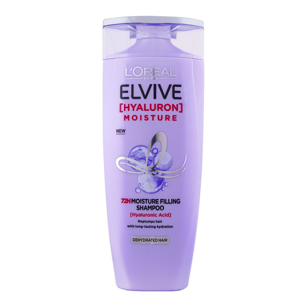 L’Oreal Paris Elvive Hyaluron Moisture 72H Moisture Filling Shampoo | Hyaluronic Acid Hydrating Shampoo for Dry Hair