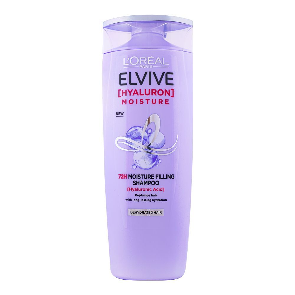 L’Oreal Paris Elvive Hyaluron Moisture 72H Moisture Filling Shampoo | Hyaluronic Acid Hydrating Shampoo for Dry Hair